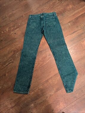 Vintage Unisex Teal Acid Wash Straight-Leg Jeans - American Apparel Brand Sz 30